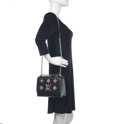 Louis Vuitton Epi Flowers Twist Shoulder Bag MM Black Bois De Rose 2 of 10