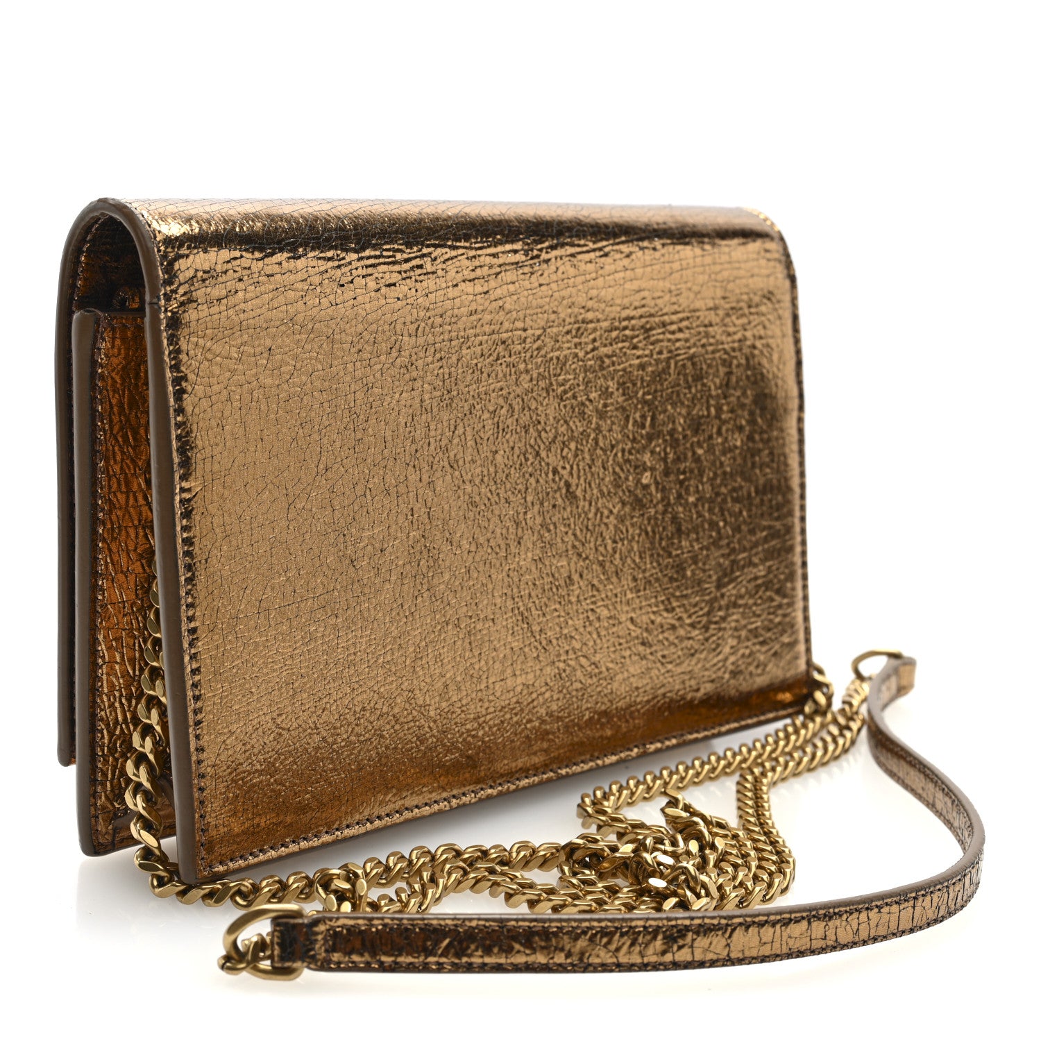 Saint Laurent Metallic Calfskin Classic Monogram Kate Tassel Chain
