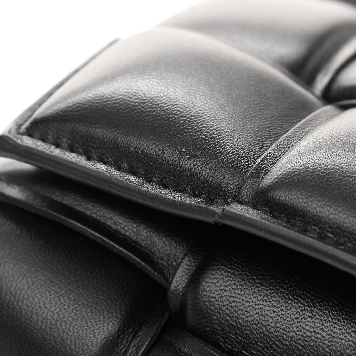 Lambskin Maxi Intreccio Padded Chain Cassette Crossbody Bag Black