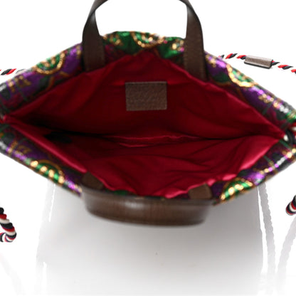 Gucci Brocade Animalier Bow Drawstring Backpack Multicolor 5 of 10