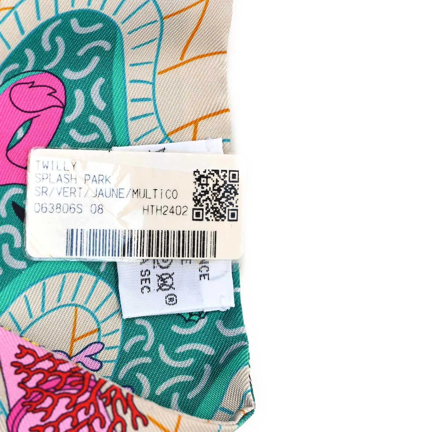 Hermes Silk Splash Park Twilly Vert Jaune Multicolor 3 of 4