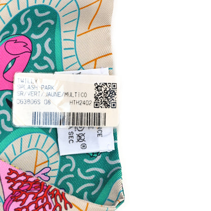 Hermes Silk Splash Park Twilly Vert Jaune Multicolor 3 of 4