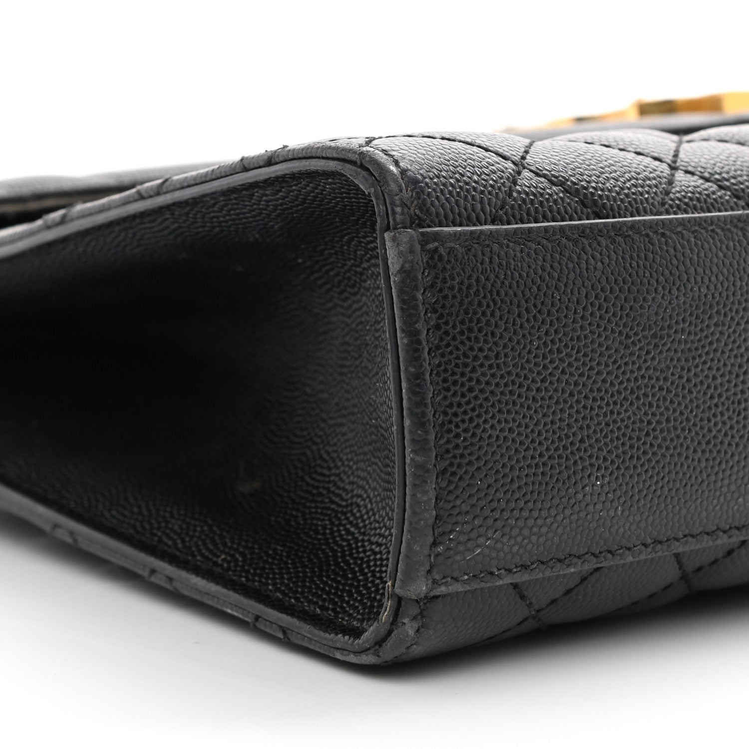 Saint Laurent Grain De Poudre Textured Mixed Matelasse Large Triquilt Monogram Satchel Black 26 of 35