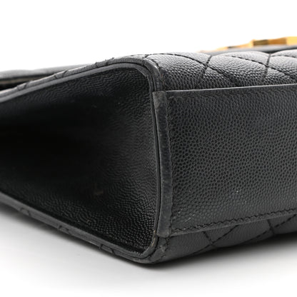 Saint Laurent Grain De Poudre Textured Mixed Matelasse Large Triquilt Monogram Satchel Black 26 of 35