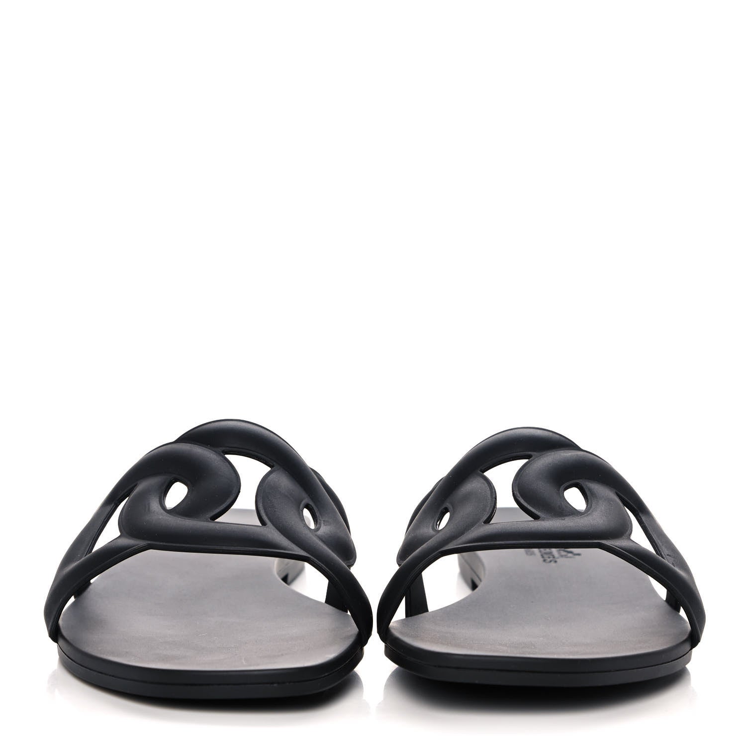 Hermes Rubber Aloha Sandals 37 Black 2 of 11