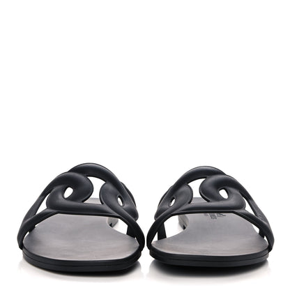Hermes Rubber Aloha Sandals 37 Black 2 of 11