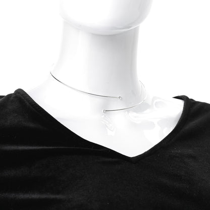 Tiffany Sterling Silver Diamond .23ctw Elsa Peretti Hoop Necklace 2 of 5