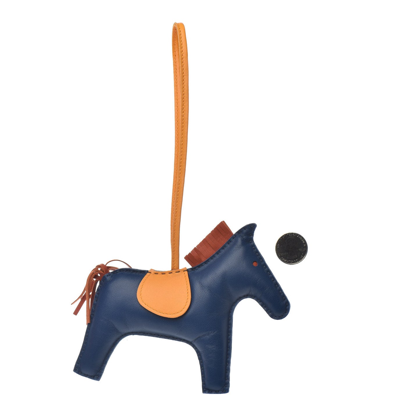 Milo Lambskin Grigri Rodeo Horse Bag Charm GM Bleu de Malte Cornaline Jaune D'Or