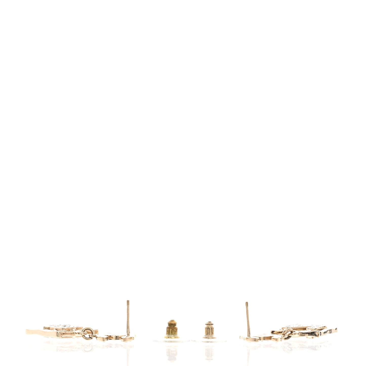 Crystal CC No 5 Drop Earrings Gold