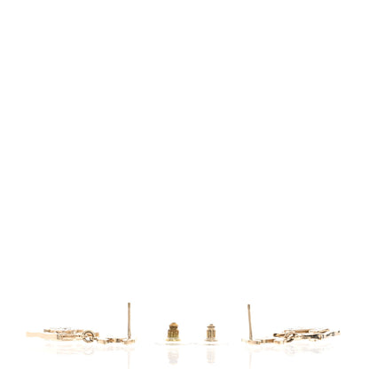Chanel Crystal CC No 5 Drop Earrings Gold 4 of 5