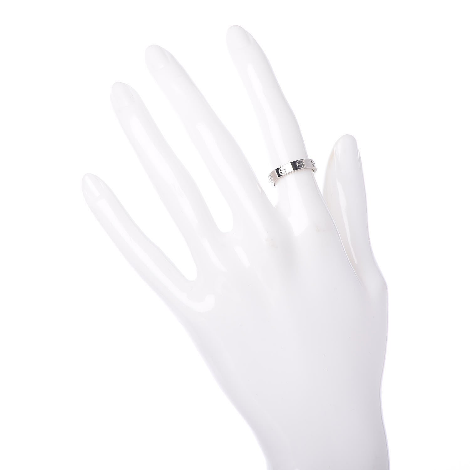 Cartier 18K White Gold 3.5mm LOVE Wedding Band Ring 48 4.5 2 of 5
