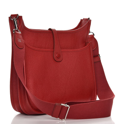 Hermes Taurillon Clemence Evelyne III PM Rouge Garance 3 of 8