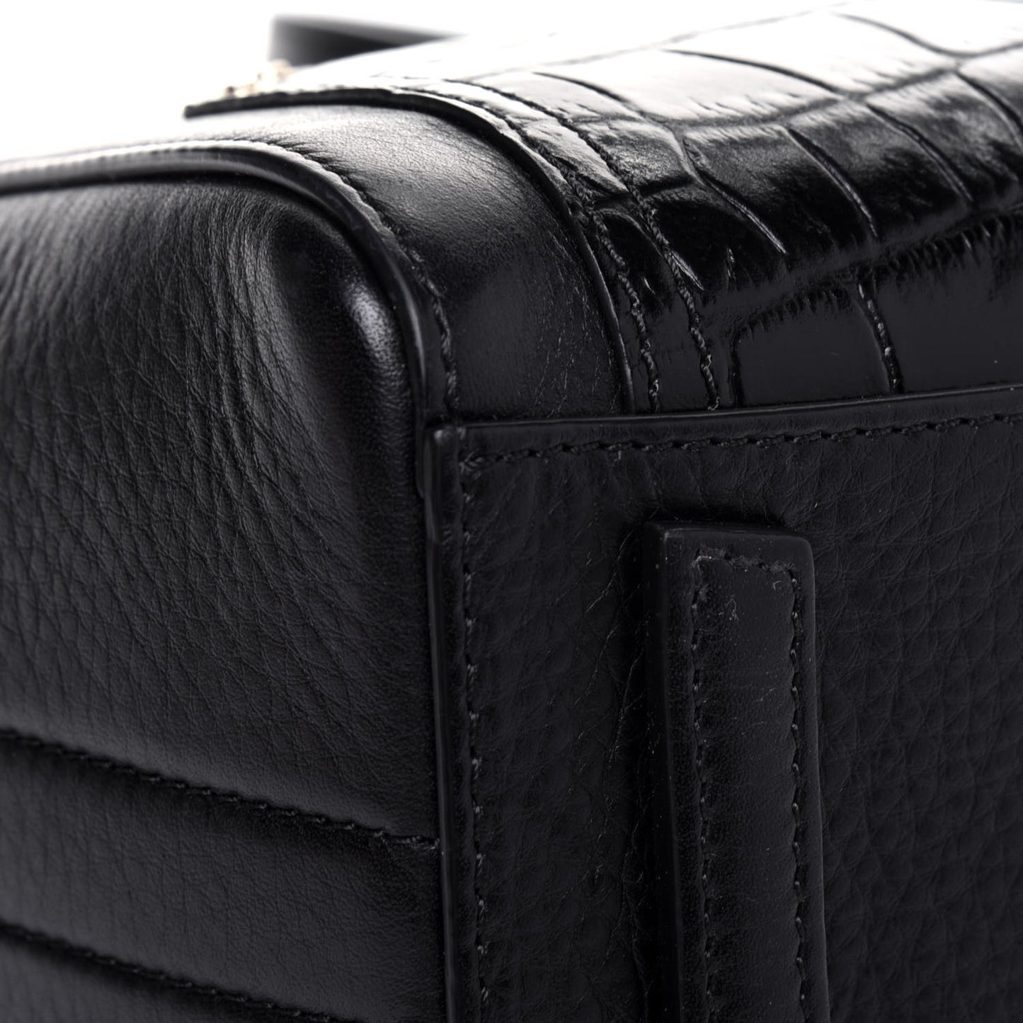 Calfskin Crocodile Embossed Mini Antigona Black