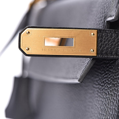 Hermes Togo Kelly Horseshoe Sellier 32 Black Vert Fonce 26 of 41