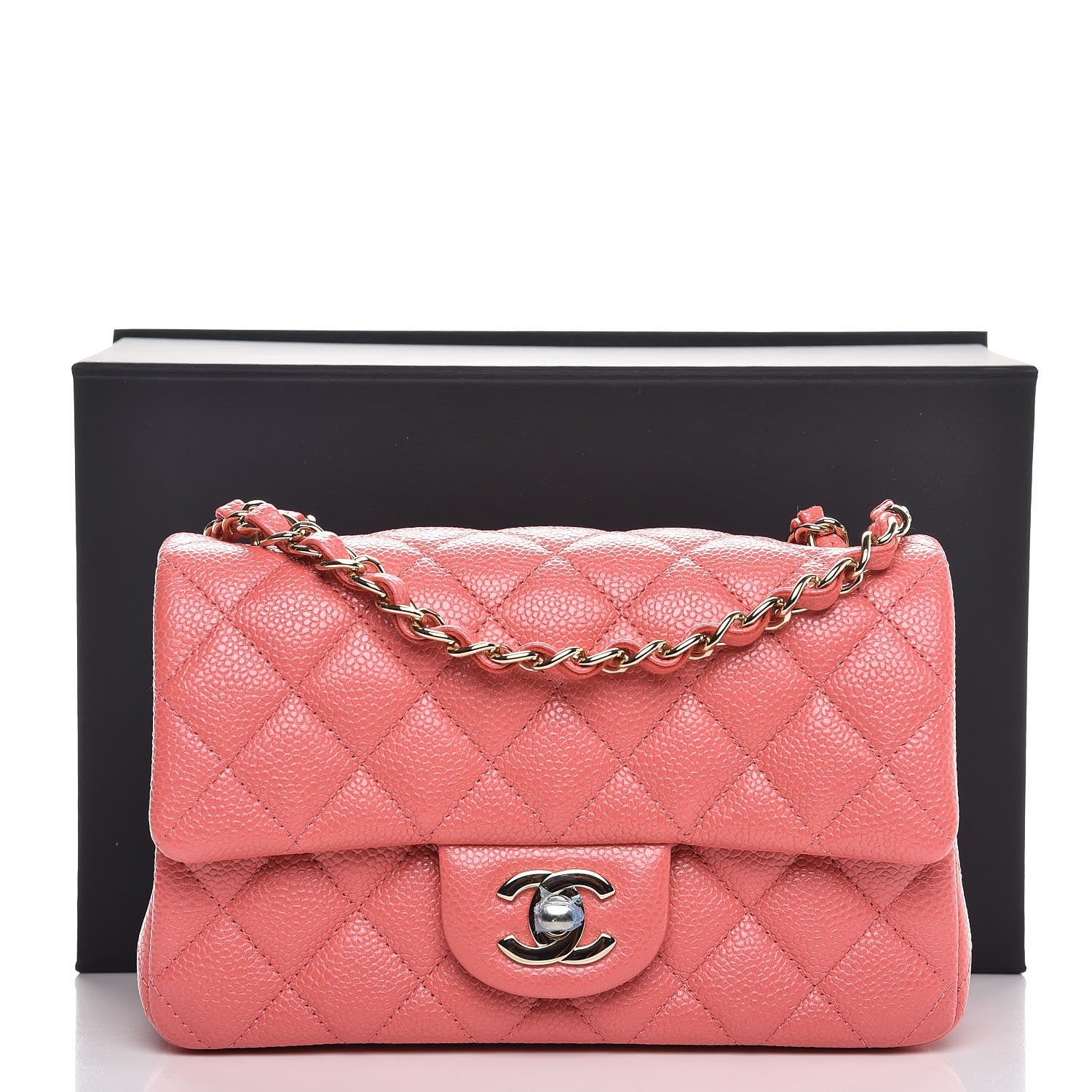 Chanel Caviar Quilted Mini Rectangular Flap Pink 8 of 8