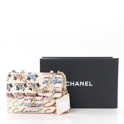 Chanel Nylon Quilted Rue Cambon Camellia Printed Mini Flap White Multicolor 12 of 12