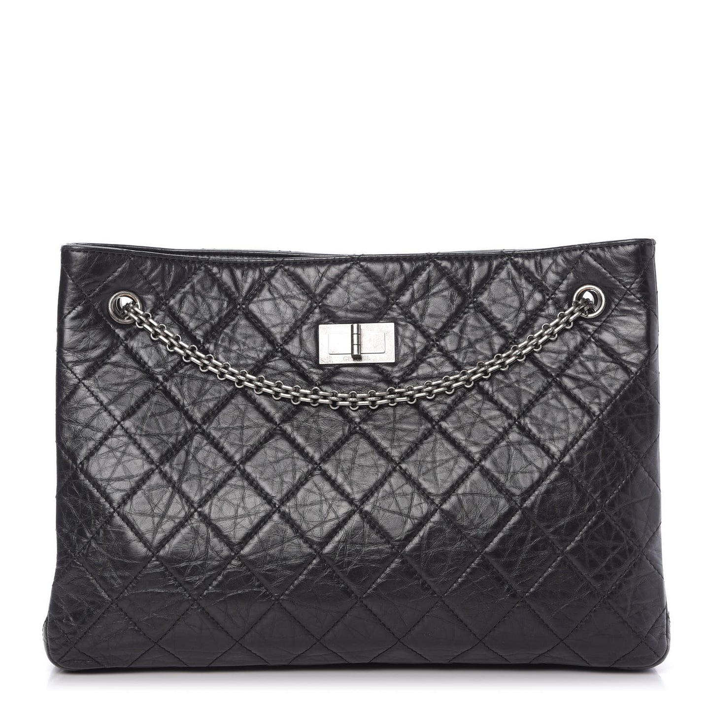 Aged Calfskin Quilted Reissue 2.55 Tote Black