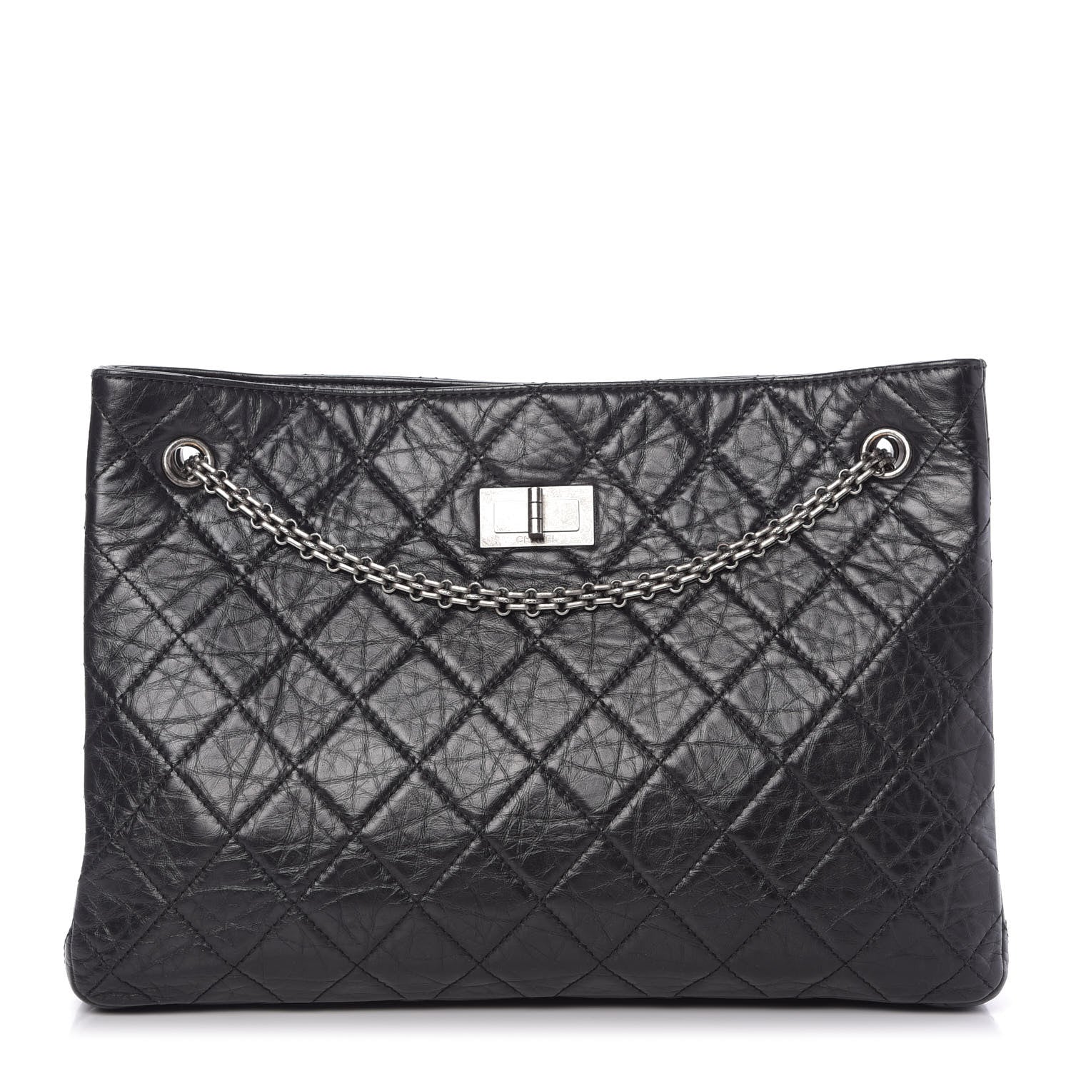 Chanel Aged Calfskin Quilted Reissue 2.55 Tote Black 1 of 9