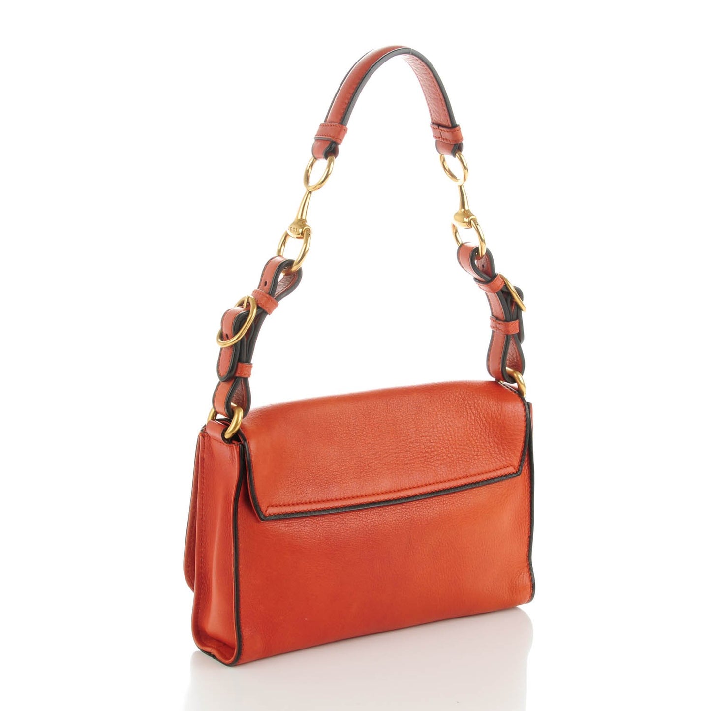 Calfskin Small Harness Shoulder Bag New Rust