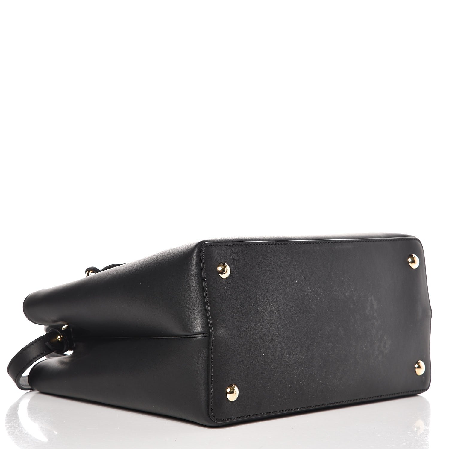 Fendi Vitello Century Metal Monster Eyes Petite 2Jours Tote Black 4 of 8