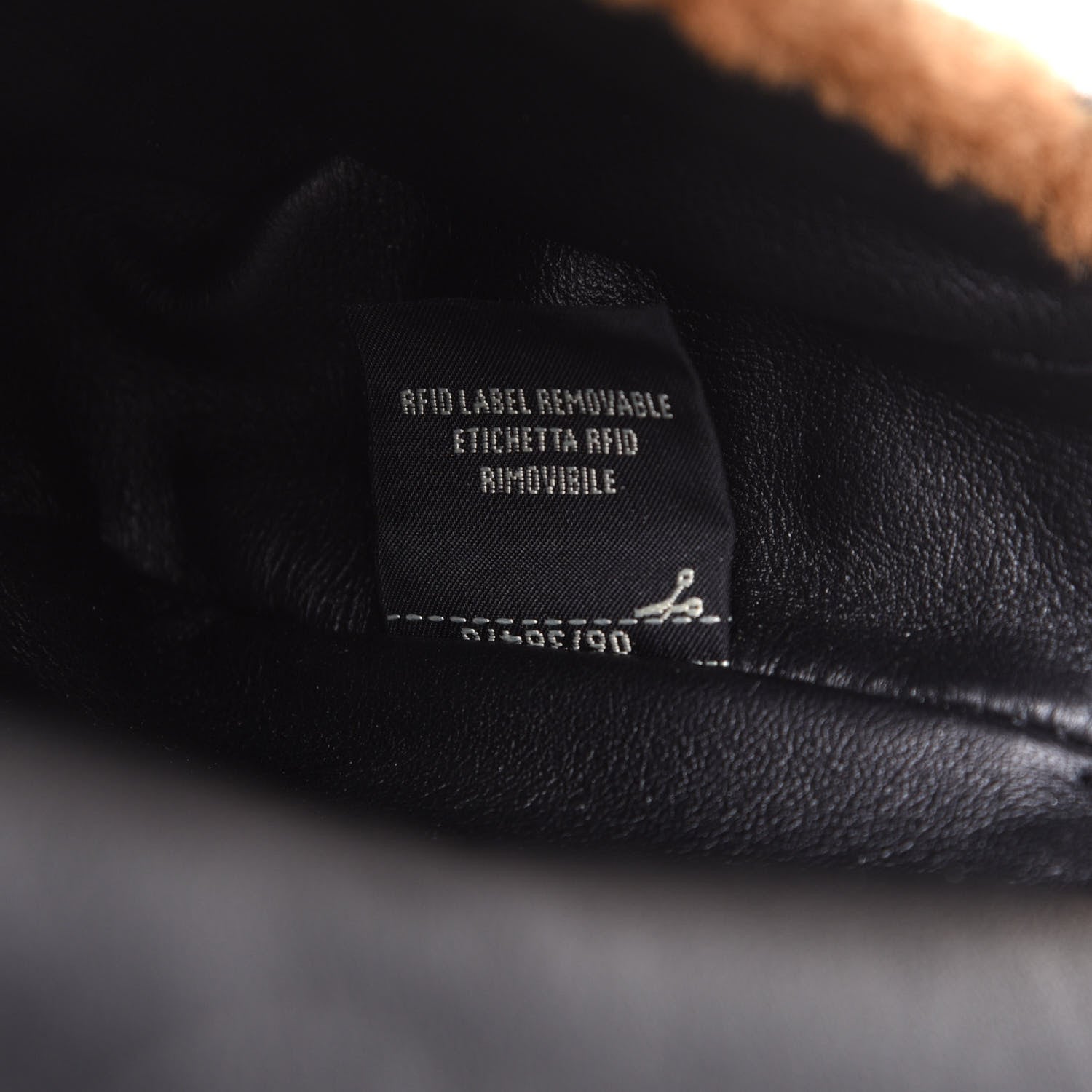 Fendi Shearling Vitello Dolce Macro FF 1974 Mini Baguette Tobacco Black 7 of 13