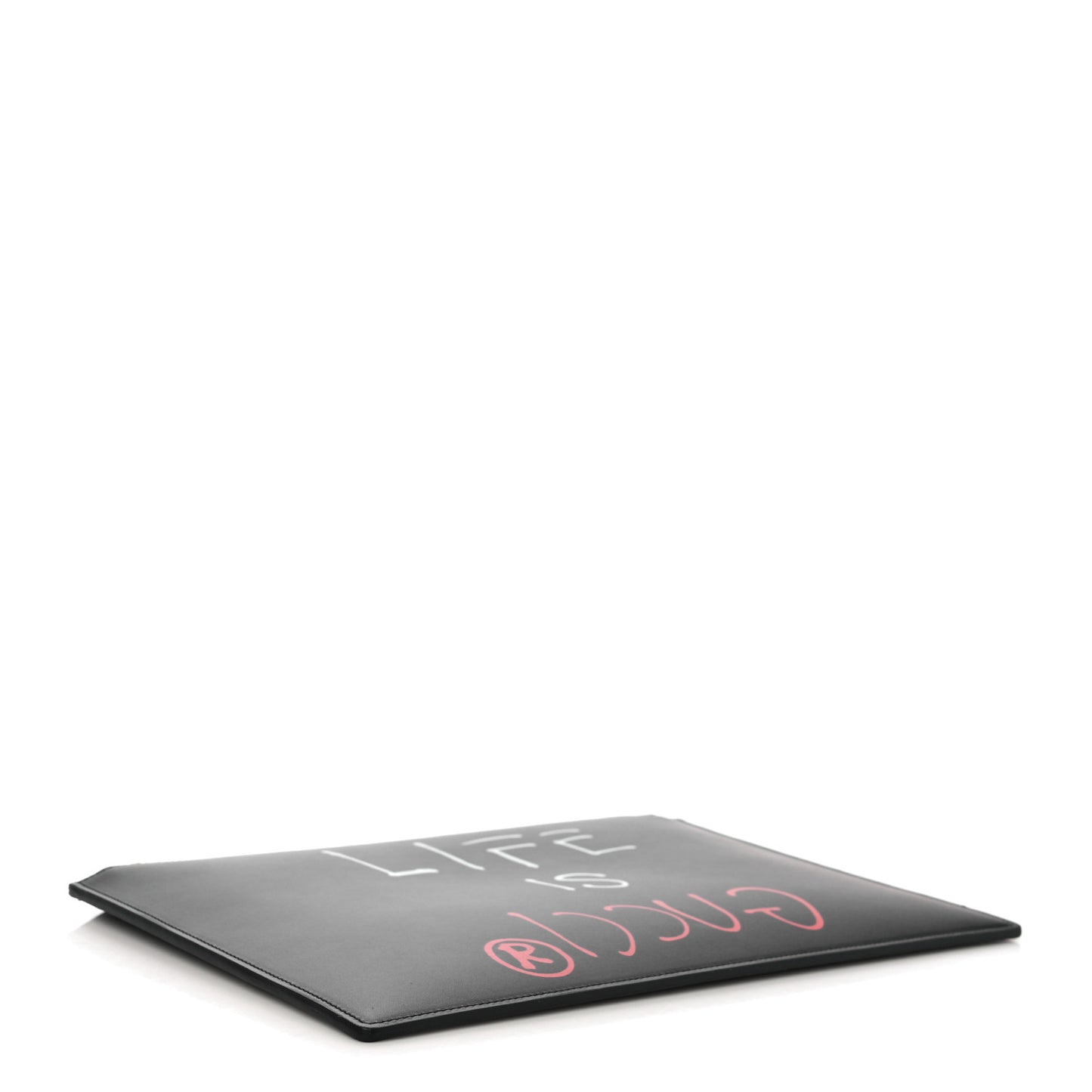 Calfskin GucciGhost Life is Gucci Zip Pouch Black