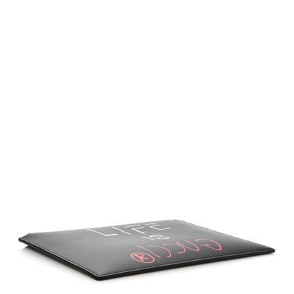 Gucci Calfskin GucciGhost Life is Gucci Zip Pouch Black 4 of 12