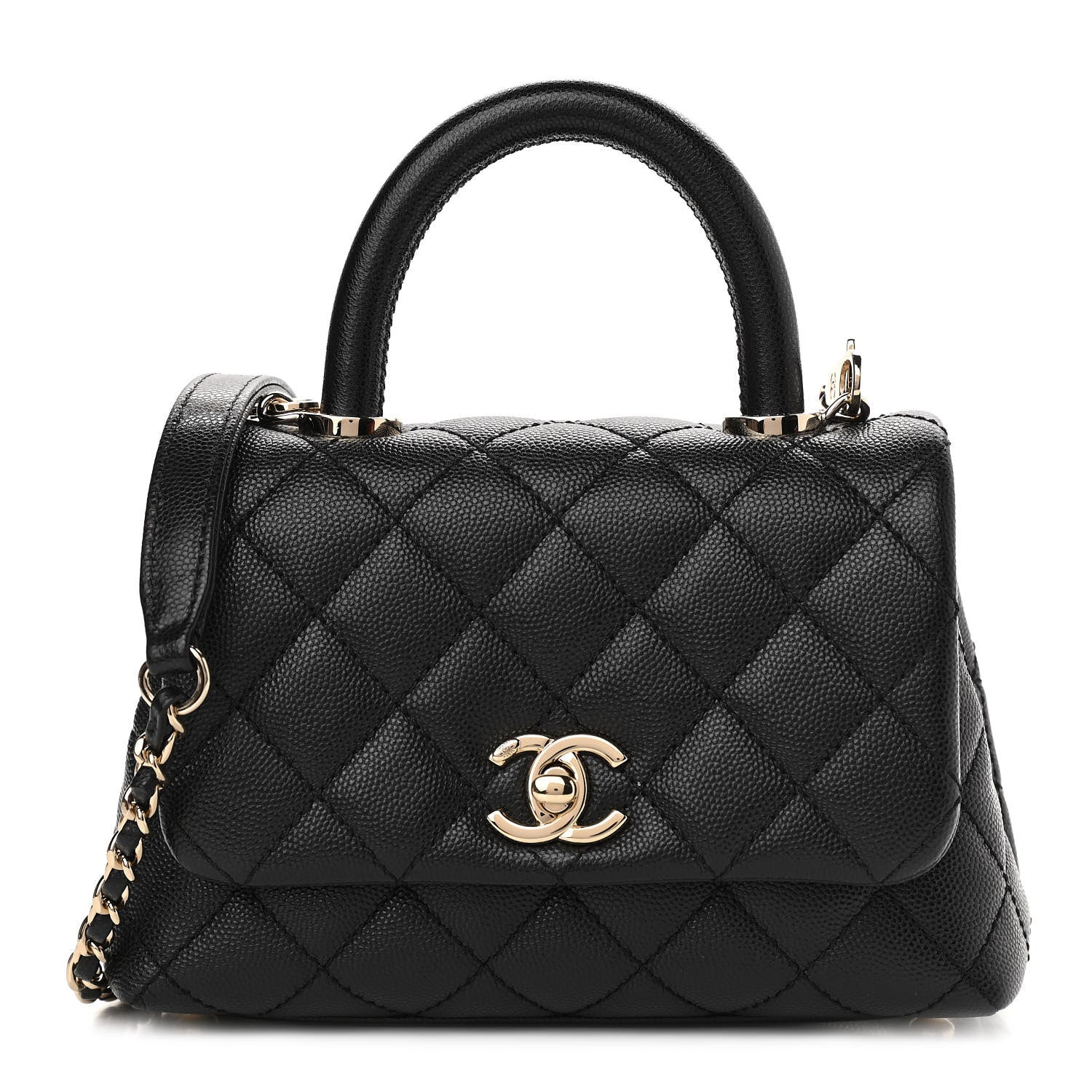 Chanel Caviar Quilted Extra Mini Coco Handle Flap Black 1 of 12