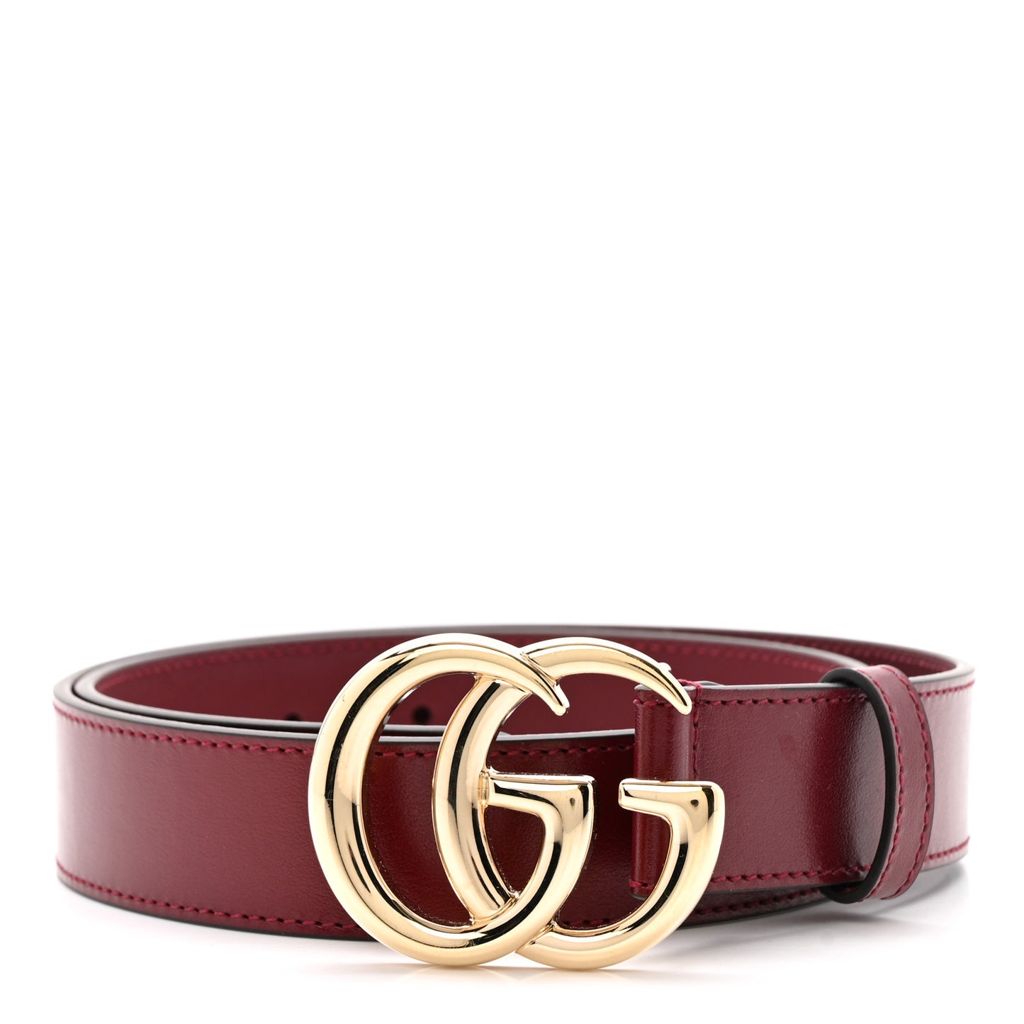 Plutone Calfskin Double G 30mm Belt 75 30 Rosso Ancora