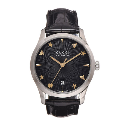 Gucci Stainless Steel Alligator 38mm G-Timeless Charm Automatic Watch Black 1 of 13