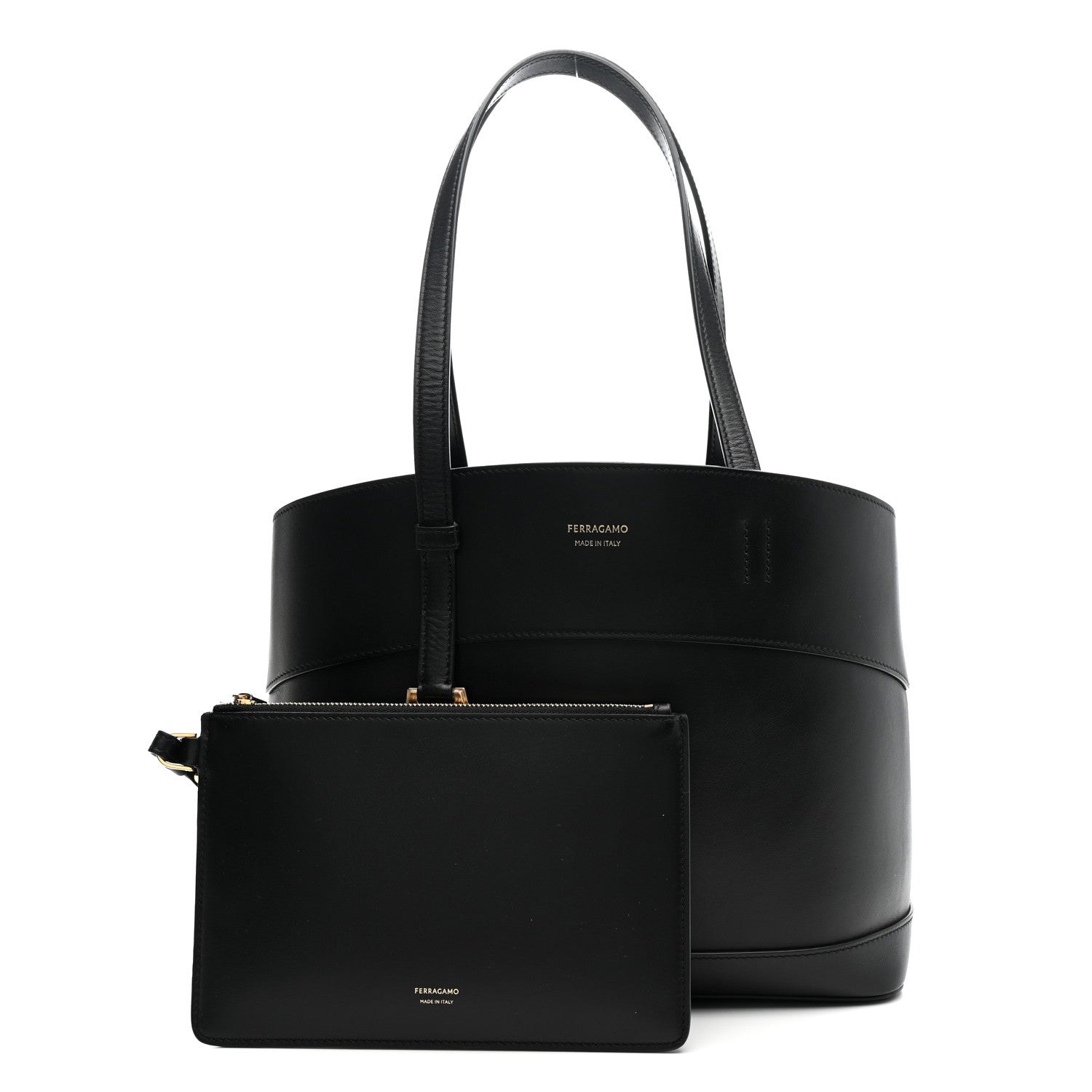 Salvatore Ferragamo Calfskin Charming Tote Black 3 of 12