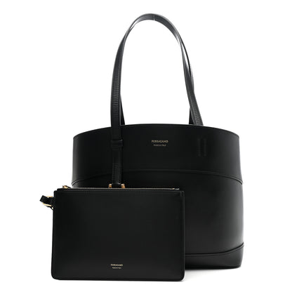 Salvatore Ferragamo Calfskin Charming Tote Black 3 of 12