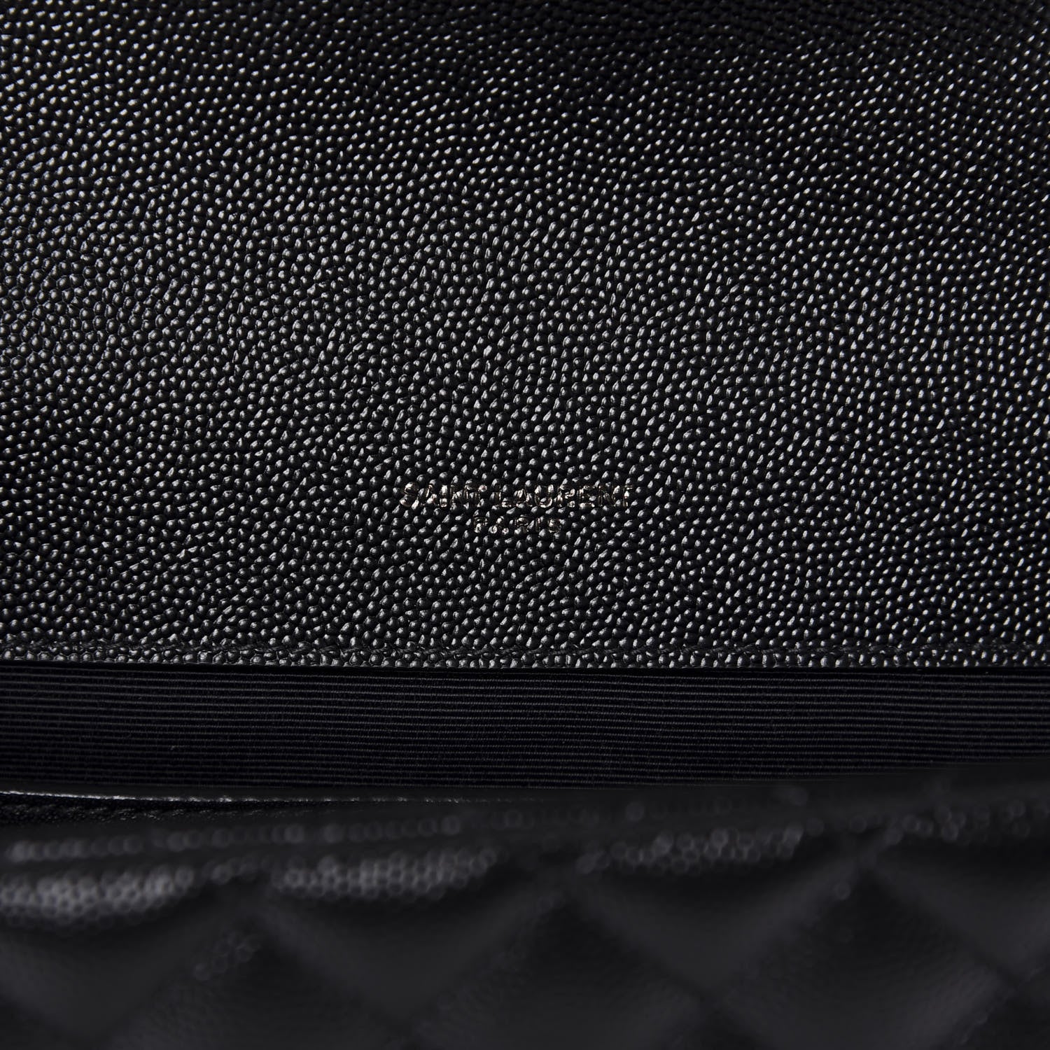 Saint Laurent Grain De Poudre Textured Mixed Matelasse Triquilt Medium Monogram Satchel Black 10 of 12