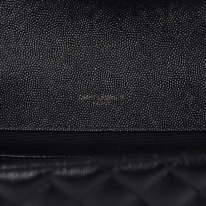 Saint Laurent Grain De Poudre Textured Mixed Matelasse Triquilt Medium Monogram Satchel Black 10 of 12