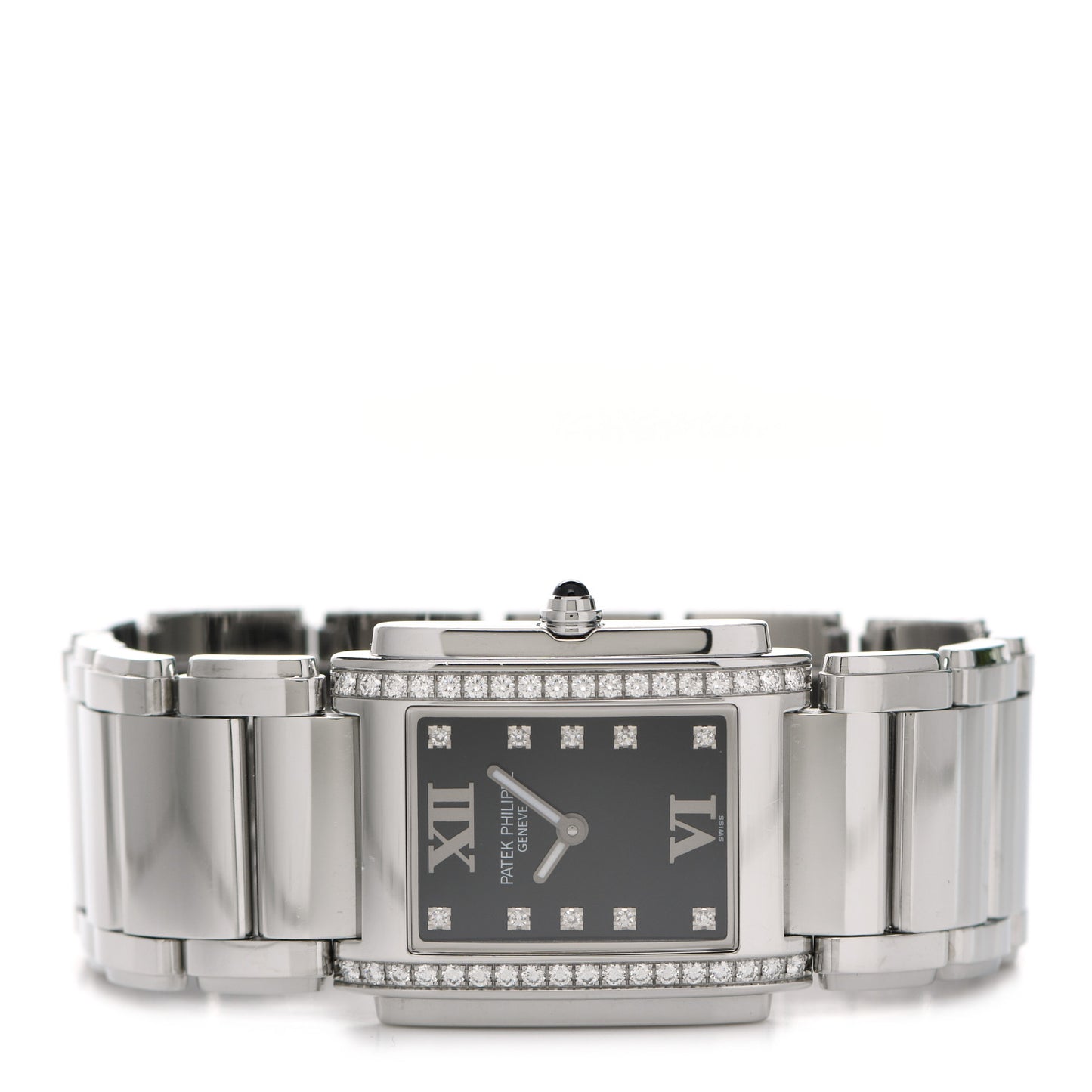Stainless Steel Diamond 25mm Twenty-4 Quartz Watch Black 4910/10A-001