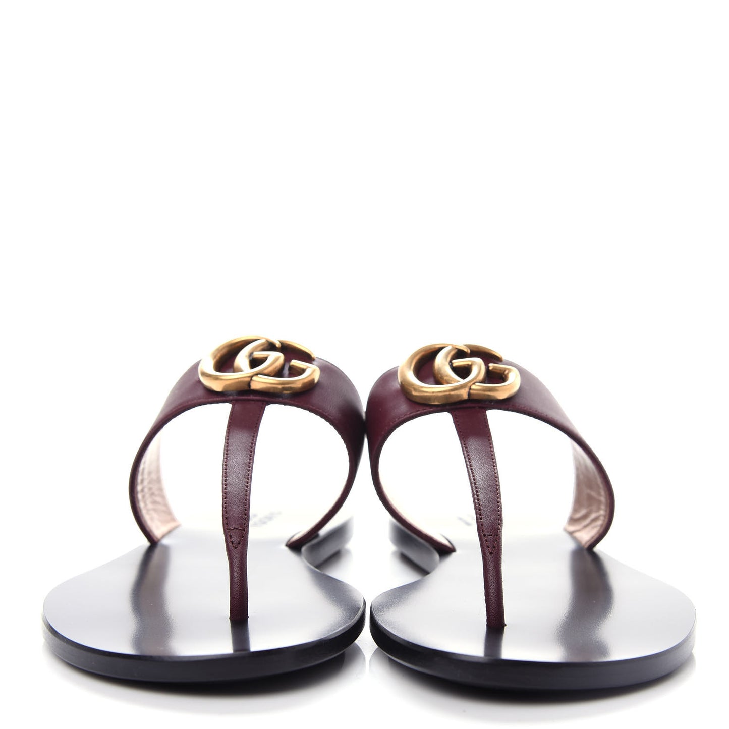 Calfskin GG Marmont Thong Sandals 36 Vintage Bordeaux