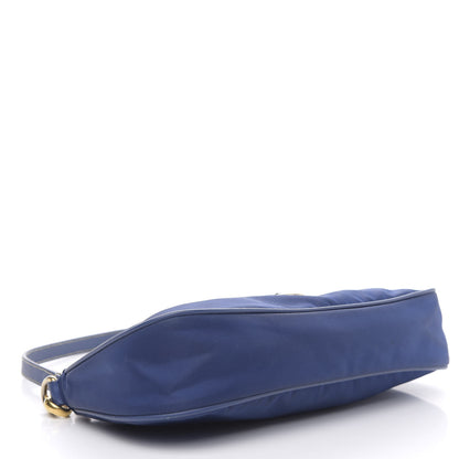 Prada Tessuto Nylon Saffiano Pochette Bag Bluette 4 of 10
