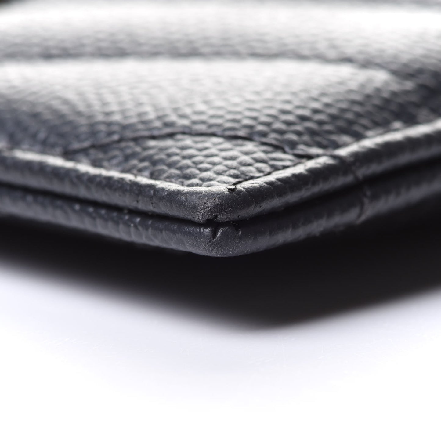 Grain De Poudre Matelasse Chevron Monogram Credit Card Case Fog