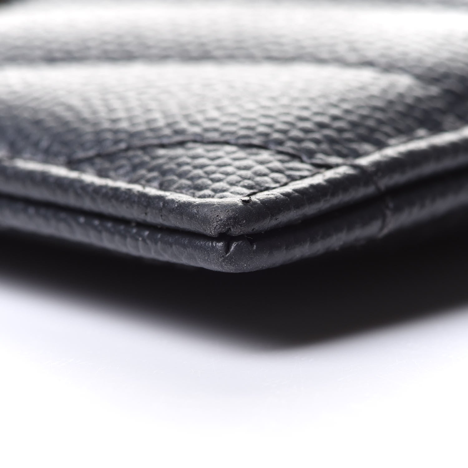 Saint Laurent Grain De Poudre Matelasse Chevron Monogram Credit Card Case Fog 6 of 14