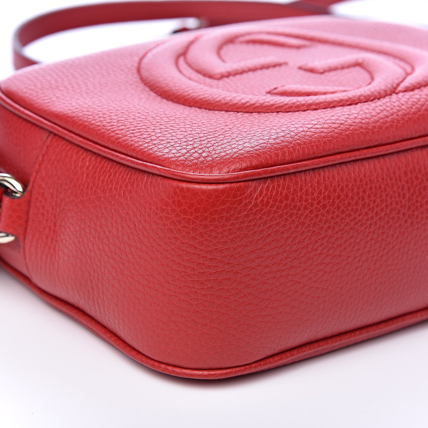 Pebbled Calfskin Small Soho Disco Bag Tabasco Red