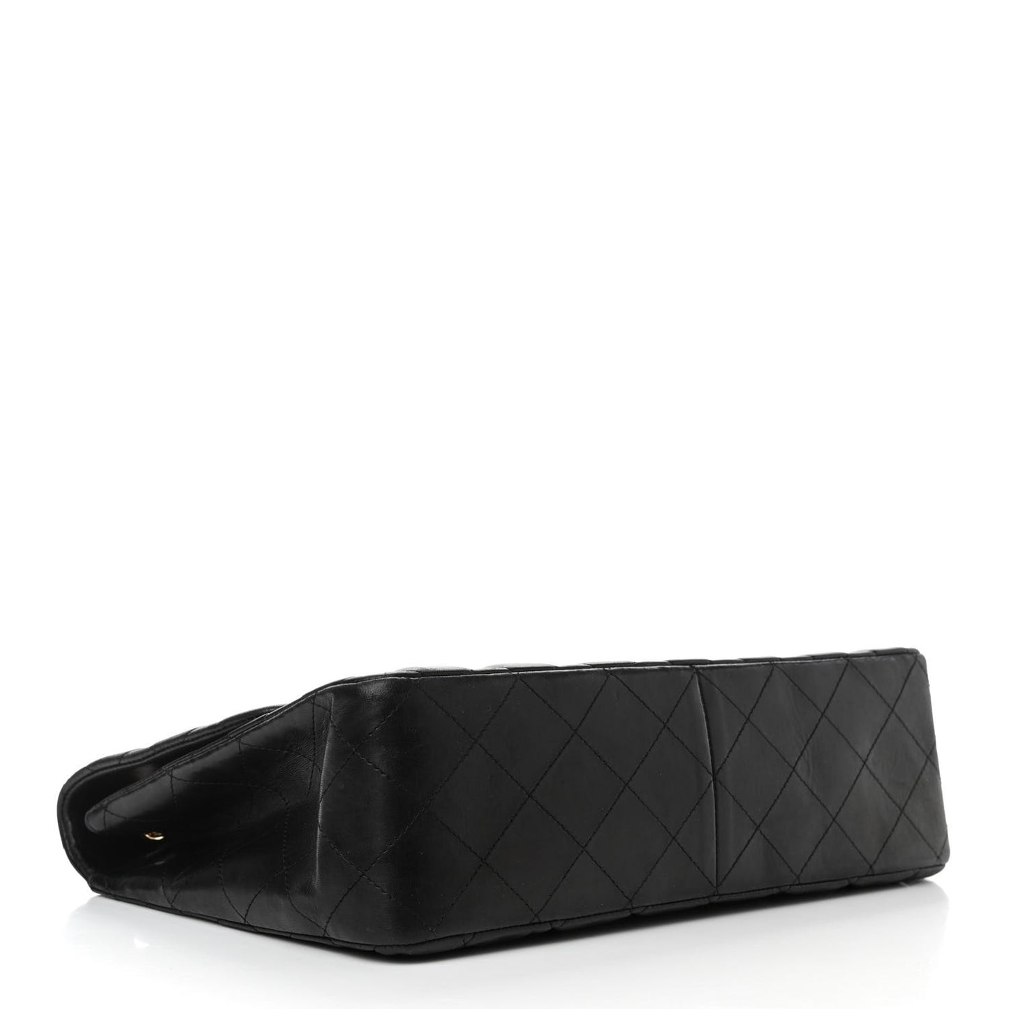 Lambskin Quilted Jumbo Double Flap Black