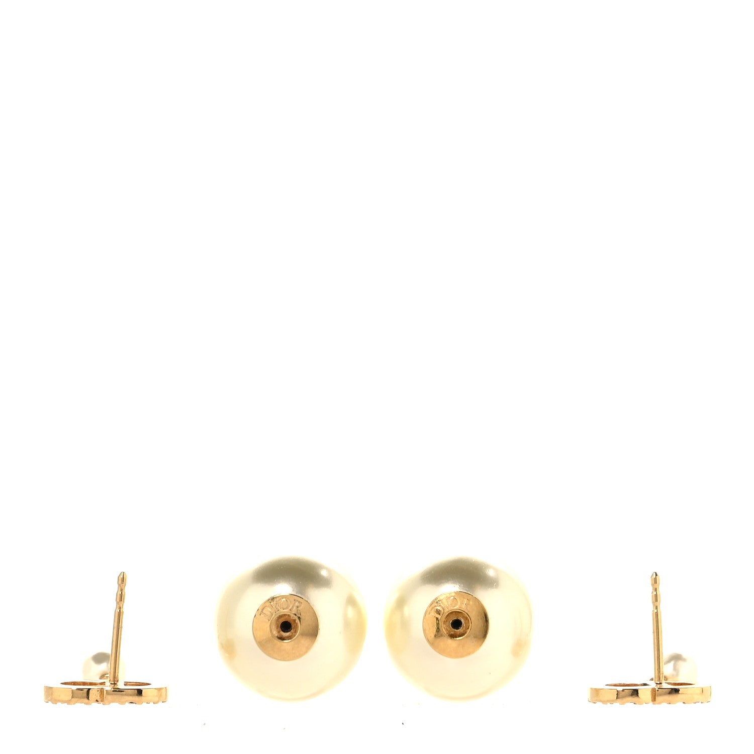 Christian Dior Pearl Crystal Tribales CD Drop Earrings Gold 3 of 5