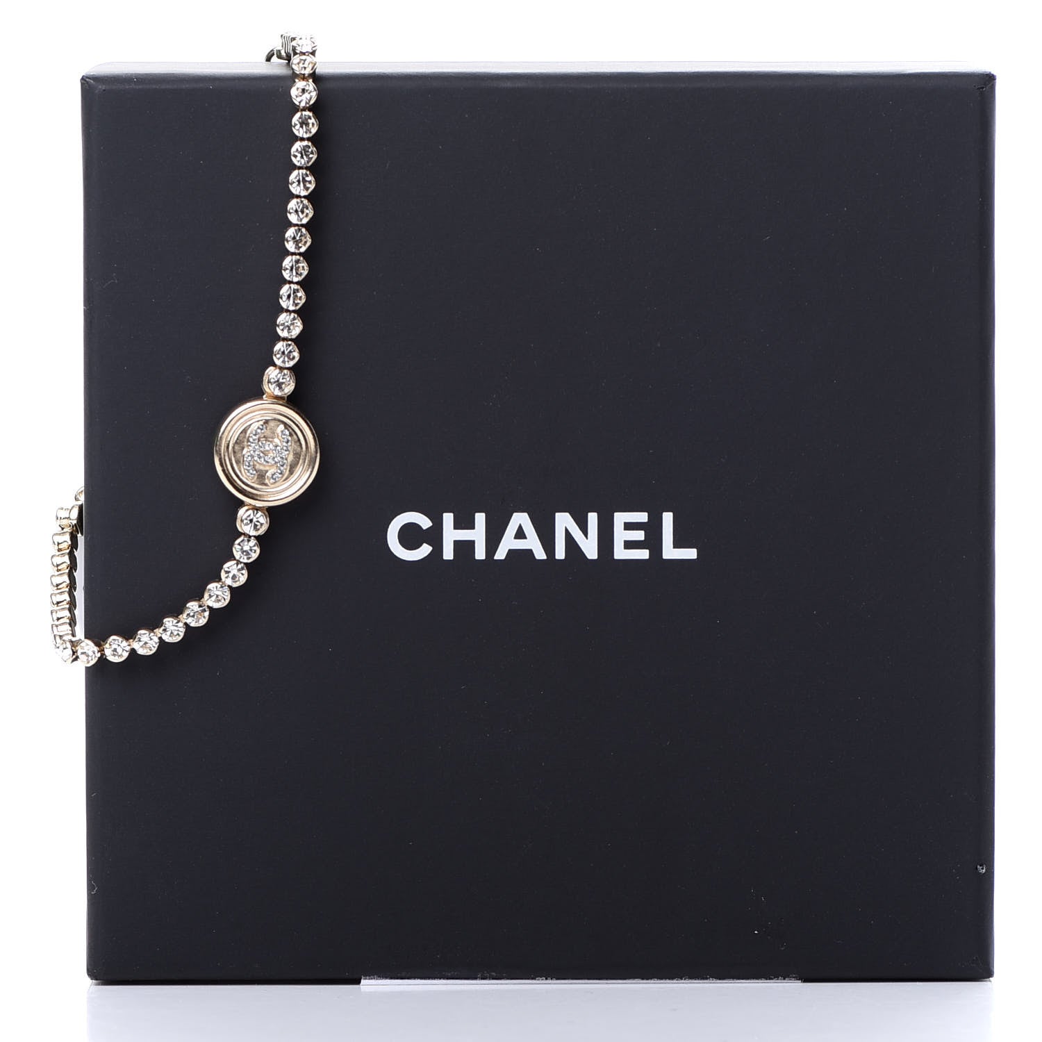 Chanel Crystal CC Chain Bracelet Gold 6 of 6