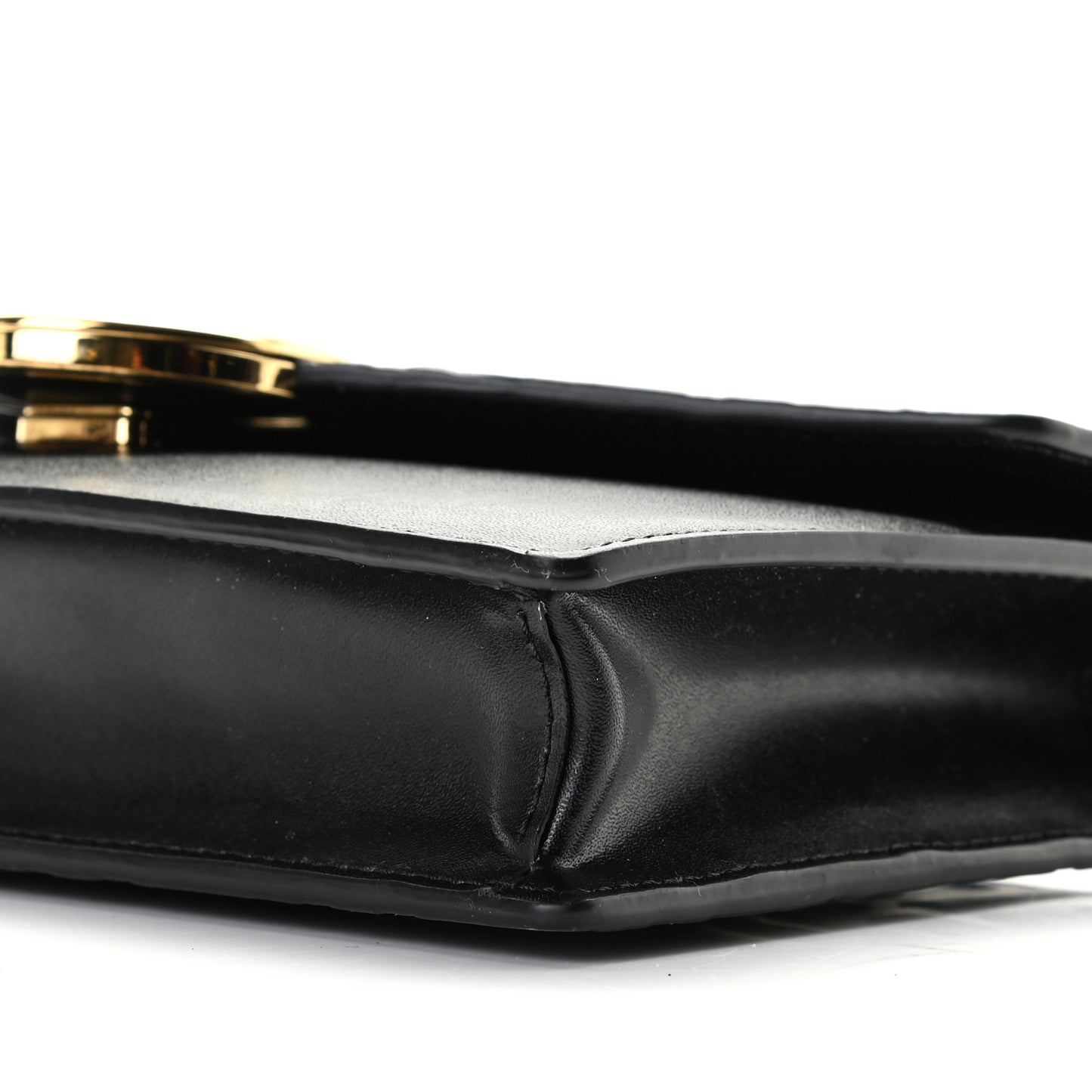 Vitello Liberty F is Fendi Bi-Color FF 1974 Embossed Medium Envelope Wallet On Chain Black Maya
