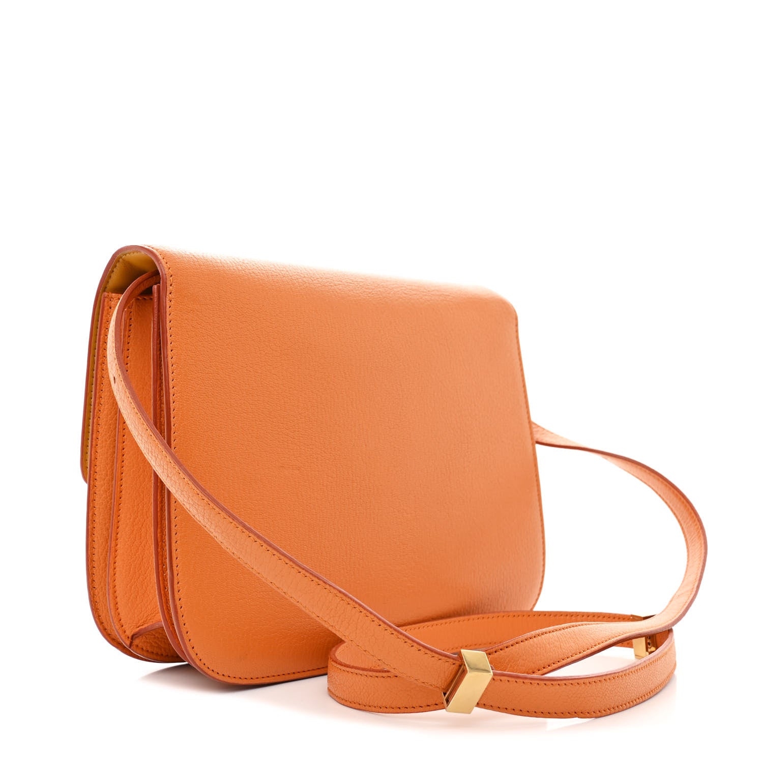 Celine Goatskin Medium Classic Box Flap Bag Orange 3 of 16