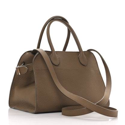 The Row Grained Calfskin Soft Margaux 10 Bag Dark Taupe 3 of 8