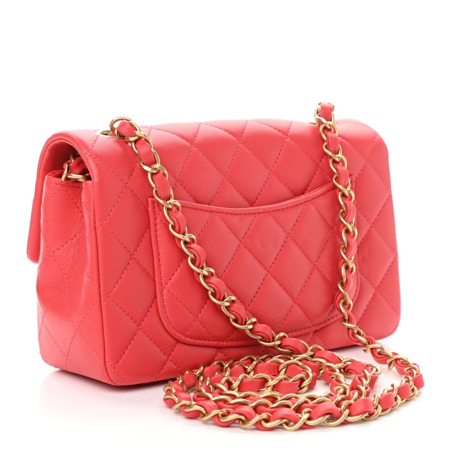 Chanel Lambskin Quilted Mini Rectangular Flap Red 3 of 11