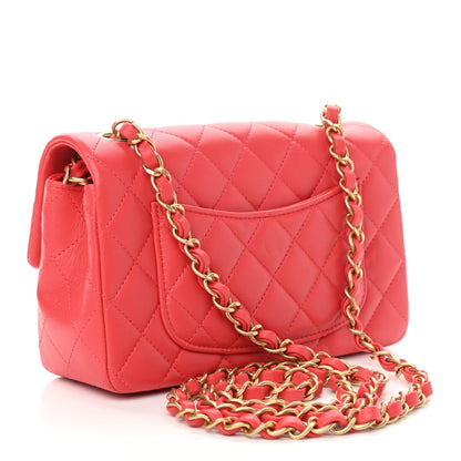 Chanel Lambskin Quilted Mini Rectangular Flap Red 3 of 11