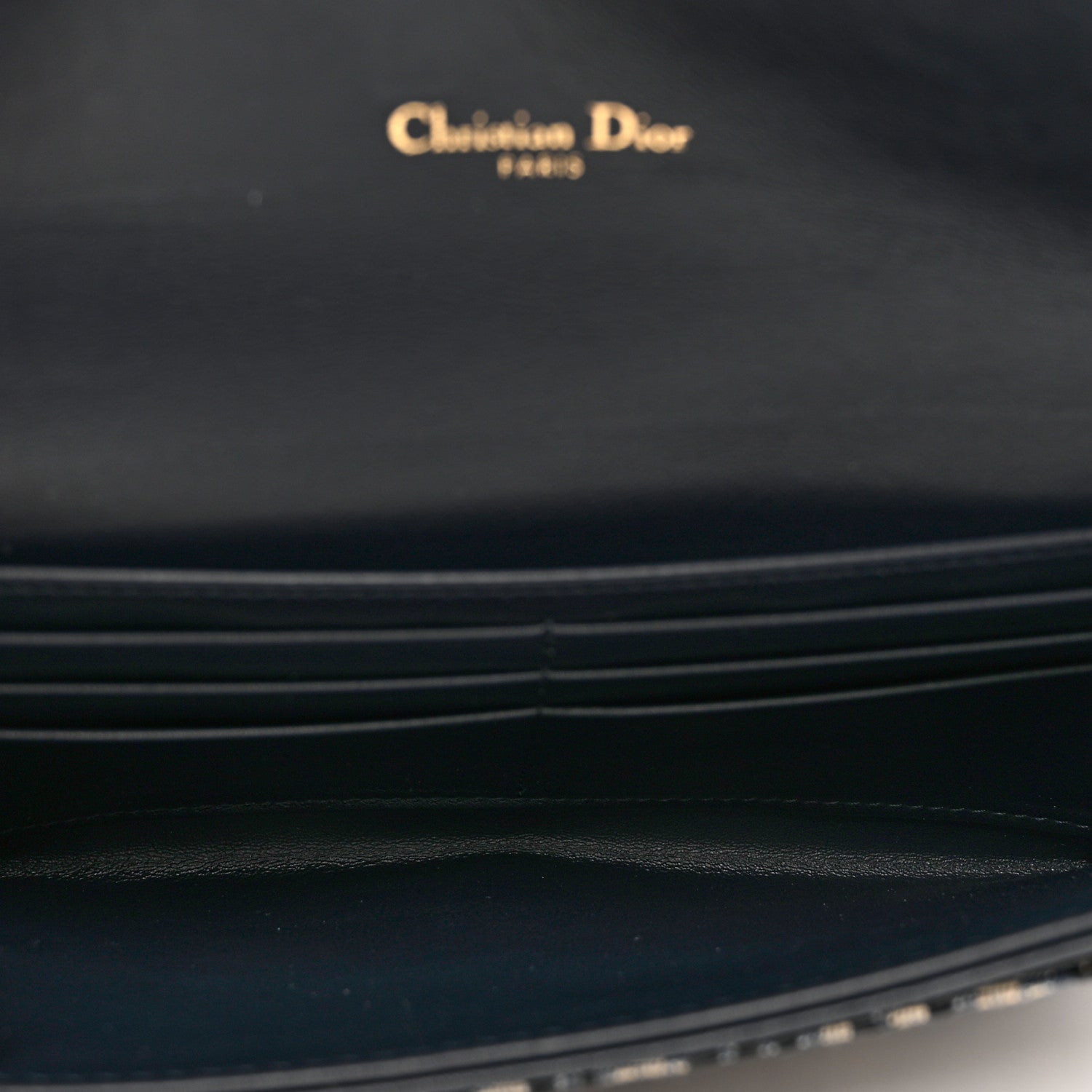 Christian Dior Oblique Saddle Chain Long Wallet Blue 5 of 6