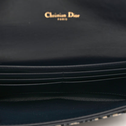 Christian Dior Oblique Saddle Chain Long Wallet Blue 5 of 6